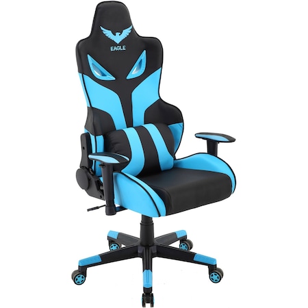 Hanover Commando Ergonomic Gaming Chair, Black and Electric Blue HGC0101