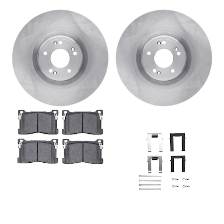 Dynamic Friction Co DFC Brake Rotor with 5000 Brake Pads and Hardware Kit 6512-03356