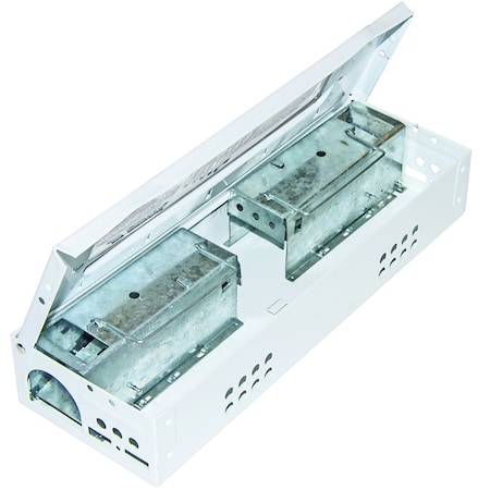 Jt Eaton Speedy Clean Little Pete Slim Multiple Catch Mouse Trap, Removeable Ramps, Clear Window, White 427CL-WH