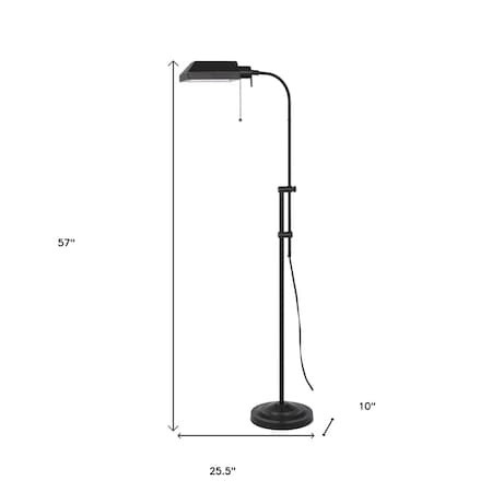 Homeroots 57" Bronze Metal Adjustable Floor Lamp With Bronze Metal Square Shade 526224