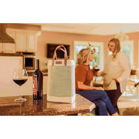 Picnic Time Family Of Brands Pinot Jute 2 Bottle Insulated Wine Bag, Beige 539-02-187-000-0