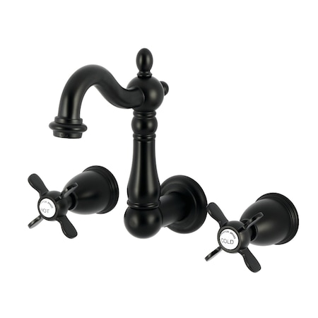 Kingston Brass Double-Handle Wall Mount Bathroom Faucet, Matte Black KS1220BEX