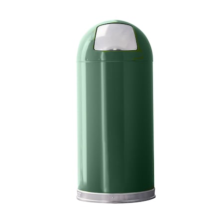 Witt Industries Spruce Green Dometop Receptacle with Push Door 15DTSGN
