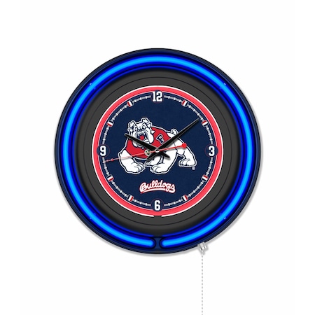 Holland Bar Stool Fresno State University 15 Double Neon Wall Clock Clk15BK