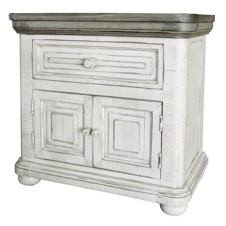 Homeroots 27" Ivory Solid Wood One Drawer Nightstand 527056