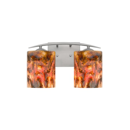 Besa Lighting Lava Vanity, Lava, Satin Nickel Finish, 2x60W Incandescent 2WC-LAVA-SN