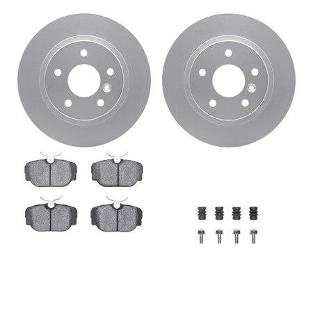 Dynamic Friction Co DFC GEOSPEC Coated Rotors with 5000 Brake Pads - Ceramic and Hardware 4512-11035