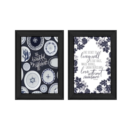 Homeroots Set Of Two The Secret Beauty Black Framed Print Wall Art, 2PK 408184
