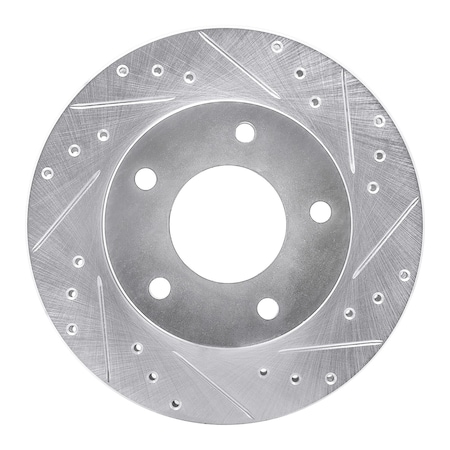 Dynamic Friction Co DFC Brake Rotor - Drilled and Slotted - Silver 631-45001R