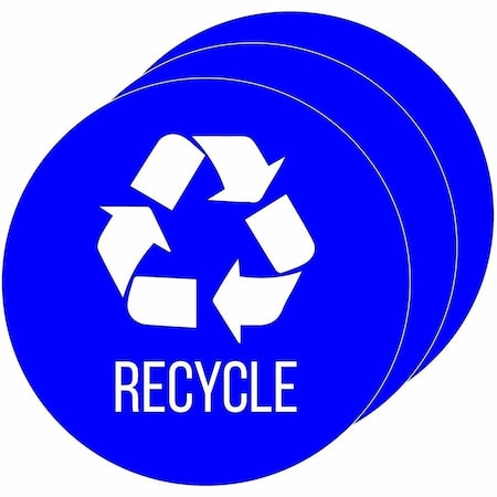 Hls Commercial 3-Pack Vinyl RECYCLE Decal Sticker Set, UV-Resistant HLSKERCYCLE3