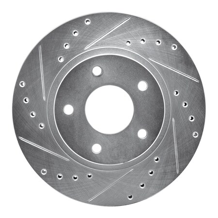 Dynamic Friction Co DFC Brake Rotor - Drilled and Slotted - Silver 631-67048L