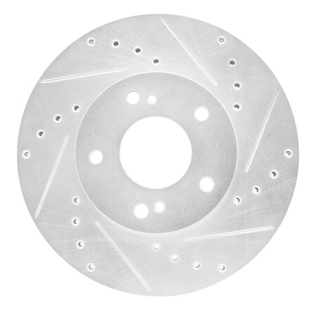 Dynamic Friction Co DFC Brake Rotor - Drilled and Slotted - Silver 631-67033R