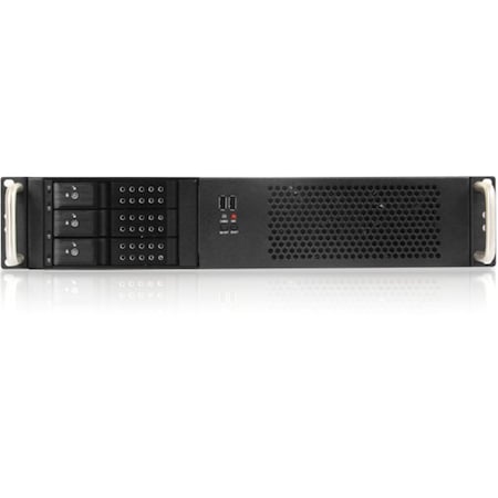 Istarusa D Value No Power Supply 2U Compact Rackmount Server Chassis - Black D-214-MATX