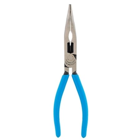 Channellock Nose Plier, 7.45 in OAL, Blue/Red Handle, Comfort-Grip Handle, 0.7 in W Jaw, 2.6 in L Jaw E388