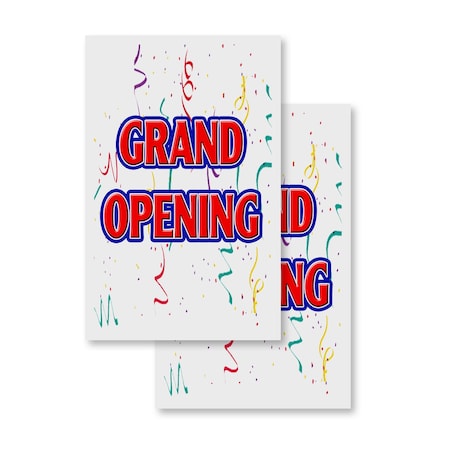 Signmission Grand Opening, Vinyl Decals Only 24 Inch x 36 Inch, Vinyl Decal, 2PK DSB-2436-2PACK-Grand Opening