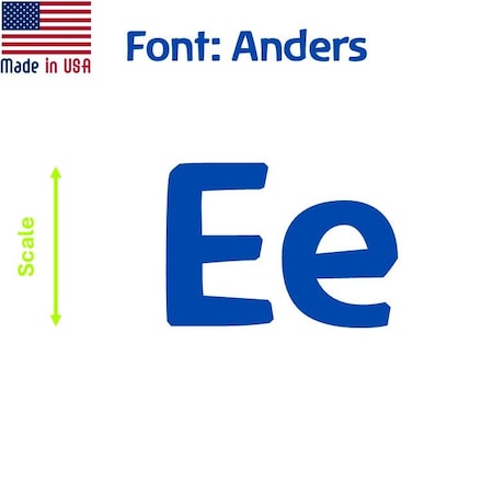 Aacc Self-Adhesive Vinyl Letter: E, Scale: 17 in. Color: Blue Font: Anders by, 8PK AACC-Anders-UE-Blue-I17x8