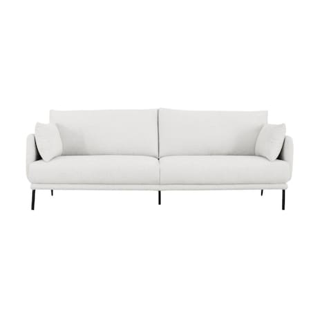 Homeroots Modern 77in White and Black Fabric Loveseat 480892