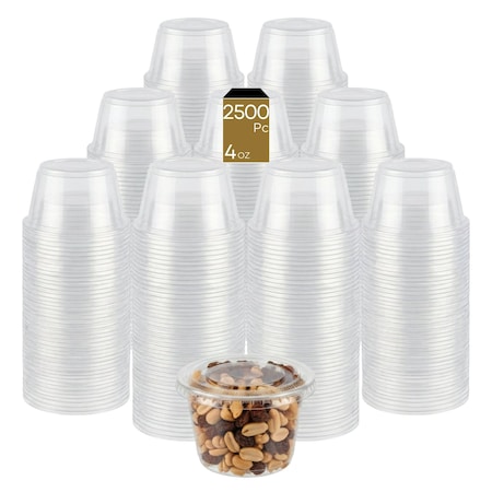 Eco Harmony Products Portion Cup with Lid, Plastic, 4oz, 2500PK 804639