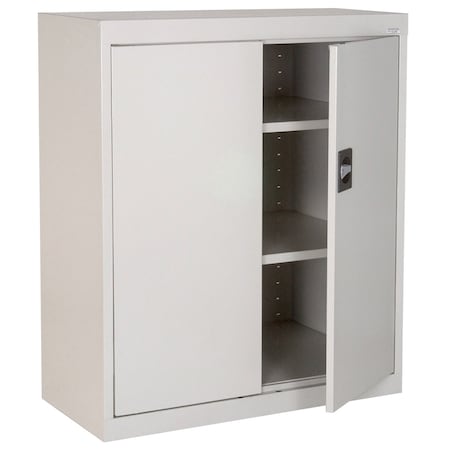 Sandusky Lee Heavy Duty Welded Steel Counter-Height Storage Cabinet, 36x18x36, Dove Gray EA2R361836-05