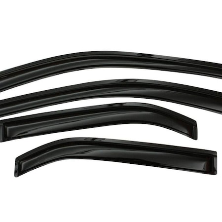 Ventshade Rainguards, Aerodynamic Design, Tape-On, Smoke, Acrylic, Set Of 4 94822