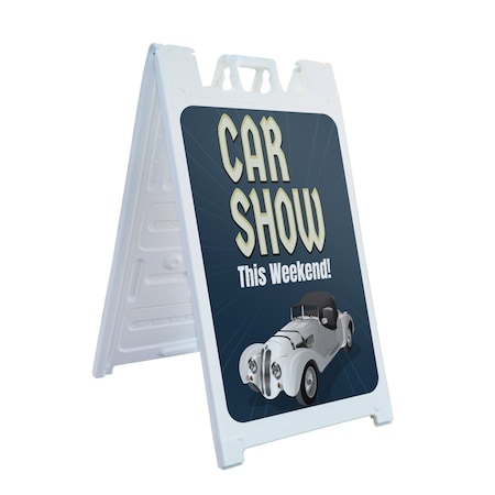 Signmission Car Show, A-Frame & 2 Decals Installed, Heavy-Duty Plastic Frame SBHD-D-2436-30352
