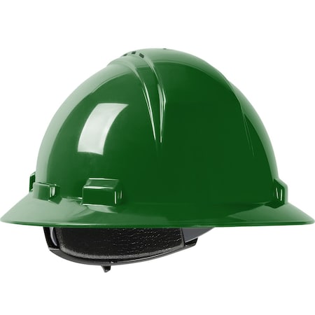 Dynamic Vented, Full Brim Hard Hat w/HDPE Shell, 4-Point Textile Suspension and Wheel Ratchet Adj. 280-HP641RV-04