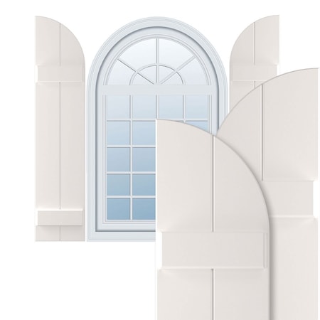 Ekena Millwork True Fit PVC, Two Board Arch Top Joined Board-n-Batten Shutters, Unfinished, 10 3/4W x 30H, PR TFP101BA11X030UN