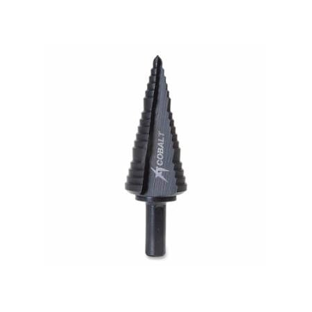 Green Leaf Kwik Stepper Cobalt Step Bit, 1/2 in to 1-1/8 in Cutting dia, 3 Steps 332-30008C