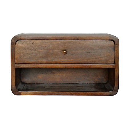 Homeroots 18" Chestnut Solid Wood One Drawer Floating Nightstand 722577