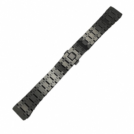 Elegani Octagonal-Style Stainless Steel Replacement Band Compatible with Apple Watch 46mm, Black APRO-BLK-46mm