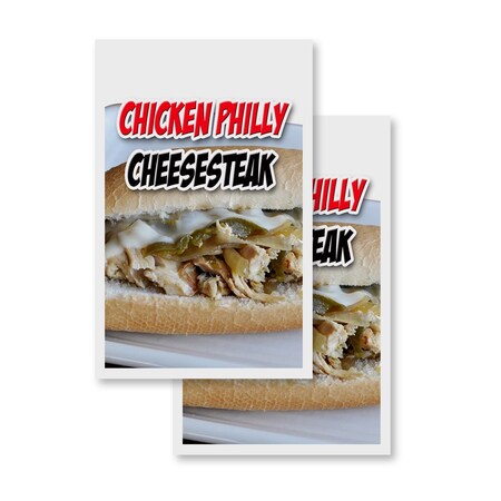 Signmission Chicken Philly Cheesesteak, Vinyl Decals Only 24 Inch x 36 Inch, Vinyl Decal, 2PK DSB-2436-2PACK-ChickenPhillyCheesesteak