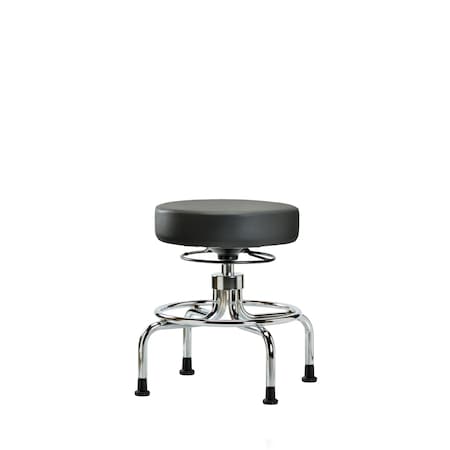 Blue Ridge Ergonomics Vinyl Screw-Lift Stool, Med Bench, Glides, Carbon BR-VSLMD-CR-RG-8823