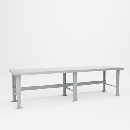 Pucel F Series Steel Top Workbench, 120 in W x 34 in D x 32 1/2 in H, Gray F-34120