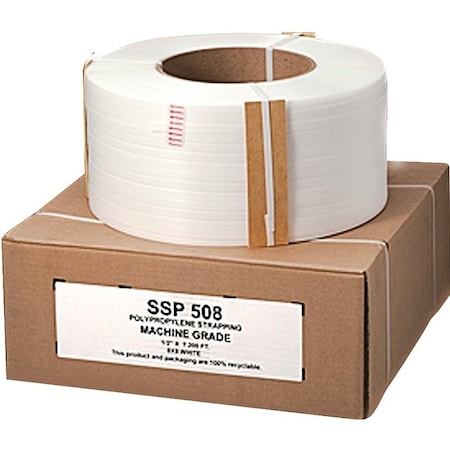 Nifty Wrapper Nifty Wrapper SSP508HD Strapping Coil, 7200 ft L, 1/2 in W, Polypropylene, White SSP508HD