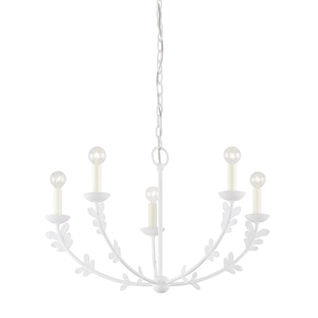 Troy Lighting Florian 5 Light Chandelier 28 In. Gesso White F4428-GSW