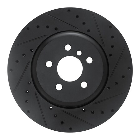 Dynamic Friction Co DFC Brake Rotor - Drilled and Slotted - Black 633-31168R