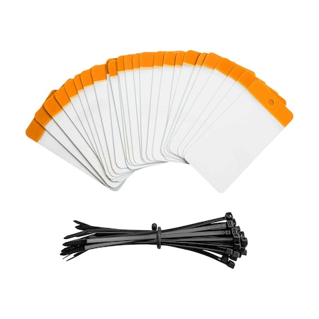 Brady Self-Laminating Blank Tags Polyester 5 in H x 2.5 in W Orange 25/PK, 25PK 102021