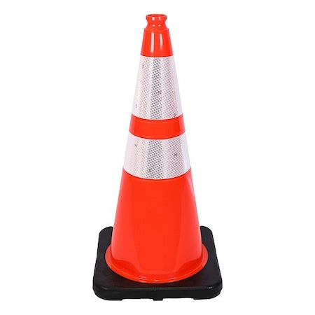 Traffix Devices/Vizcon Traffic Cone, Orange, 28 in H, PVC 15028-HIWB-T24-7
