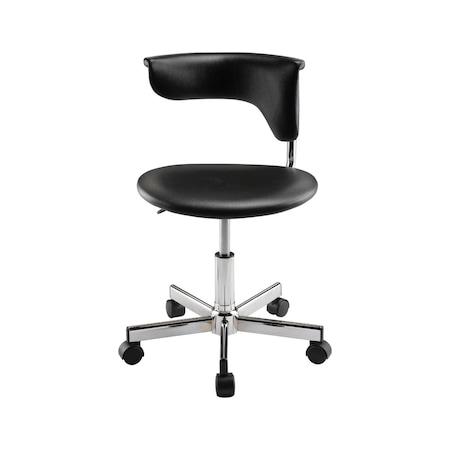 Homeroots Black and Silver Adjustable Height Swivel Rolling Conference Office Chair 554041