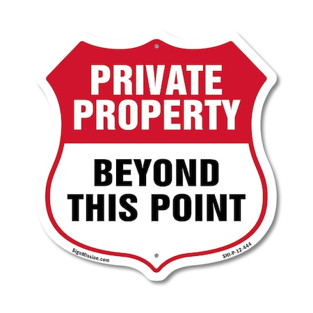 Signmission Private Property Shield Sign Private Pro, 12 Inch X 12 Inch, Plastic Sign SHI-P-12-444