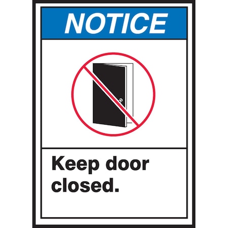 Accuform ANSI NOTICE SAFETY LABEL KEEP DOOR LABR801XVE