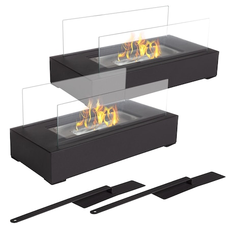 Northwest Set of 2 Bio Ethanol Tabletop Fire Pit Indoor/Outdoor Ventless Fireplace Clean Burning Portable Heat 80-BIOFP-1-2