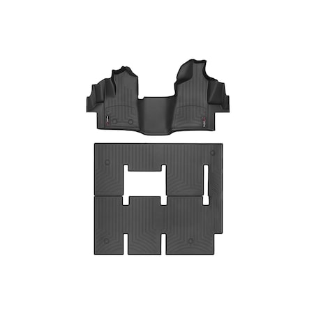 Weathertech Black, Front and Rear Floorliners for Vinyl Floors 4416121V-445995V