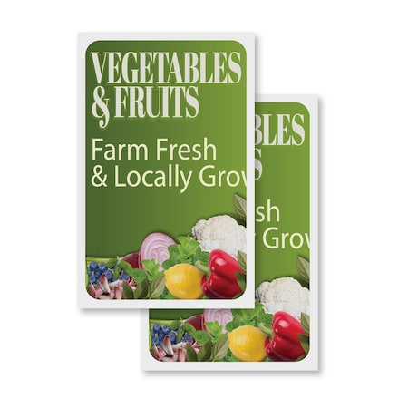 Signmission Vegetables And Fruits, Vinyl Decals Only 24 Inch x 36 Inch, Vinyl Decal, 2PK DSB-2436-2PACK-30430