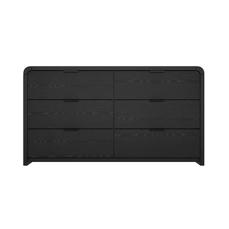 Manhattan Comfort Grace 60" Dresser in Black, 6-Drawer DR009-BK