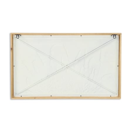 Homeroots 16" X 26" Natural White And Lavender Floral Wood Framed Art 634061