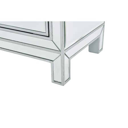 Elegant Decor Nightstand 1 Door, Antique Silver Paint - 21 x 14 x 24 in. MF72016