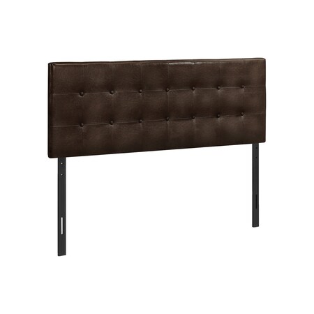 Homeroots Brown Faux Leather Upholstered Full Headboard 490178