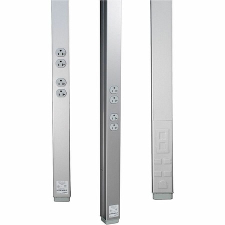 Wiremold Pole Extender, 117 in. H x 2.3 in. W x 2-1/4 in. L, Steel 25DTP-E10-DG