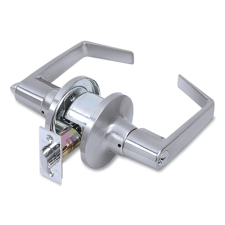 Tell Light Duty Commercial Entry Lever Lockset, Satin Chrome Finish CL100200